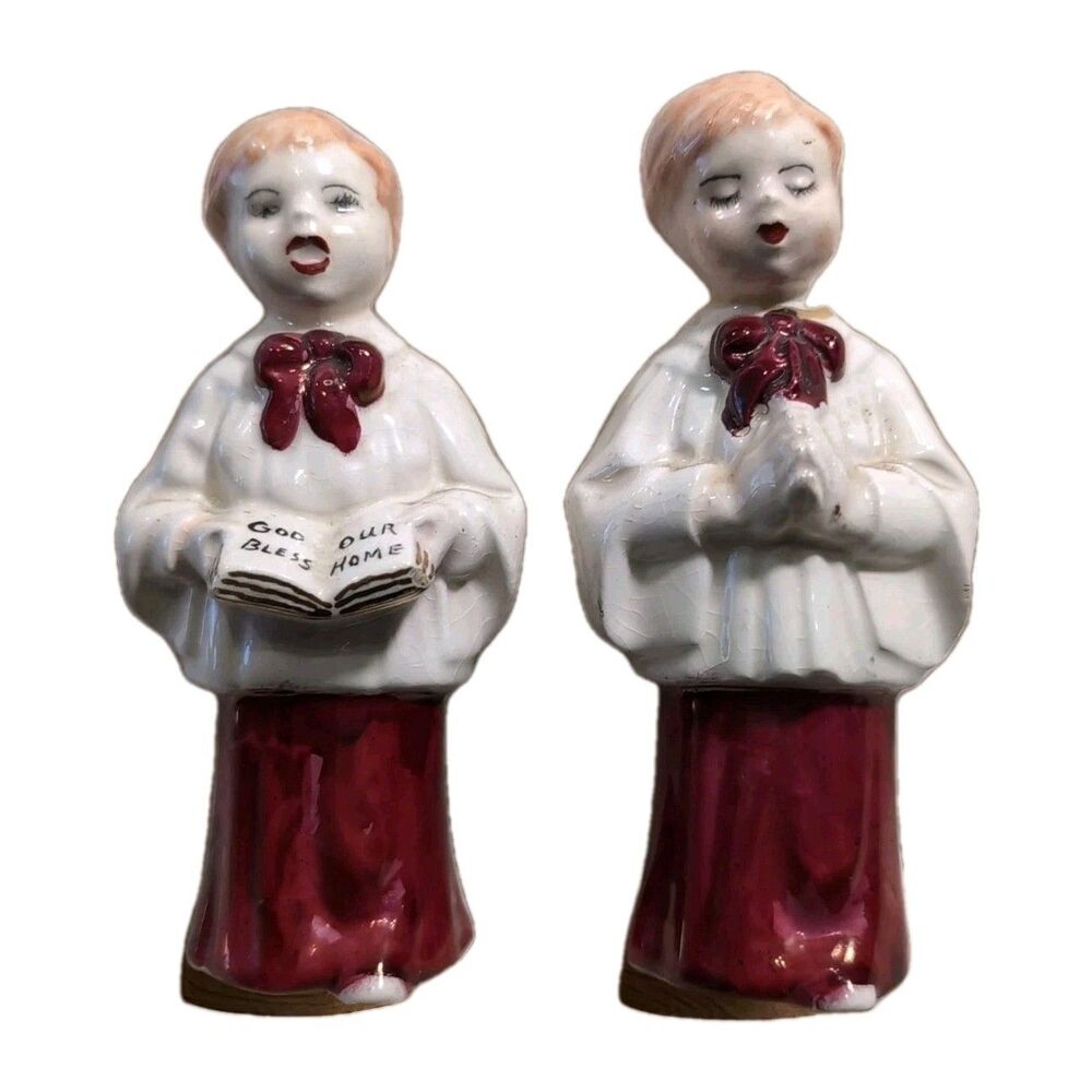 2pc Collectible Vintage Holland Mold (1976) Ceramic 5" Choir Boy Figurines Decor